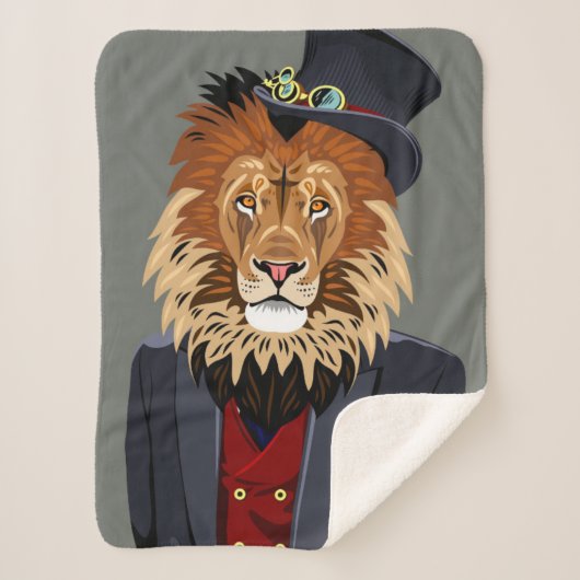 Classy Lion Sherpa Deken (Voorkant)