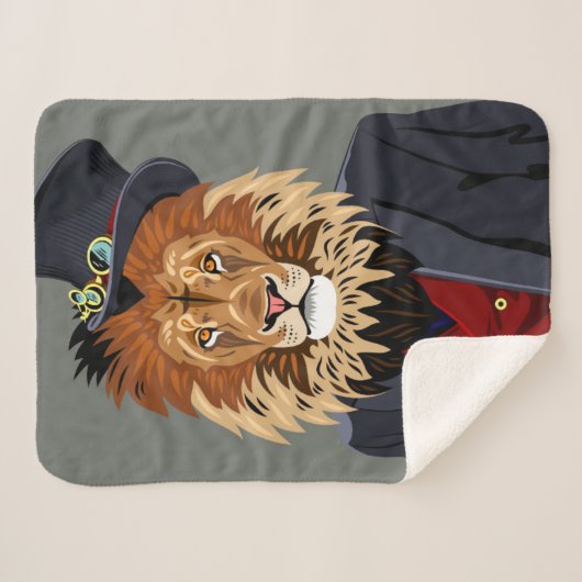 Classy Lion Sherpa Deken (Voorkant (horizontaal))