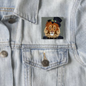 Classy Lion Vierkante Button 5,1 Cm (In situ)