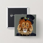 Classy Lion Vierkante Button 5,1 Cm (Voorkant /achterkant)
