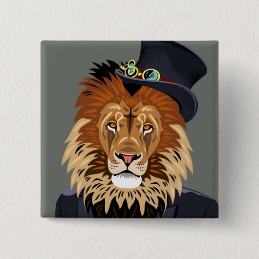 Classy Lion Vierkante Button 5,1 Cm (Voorkant)