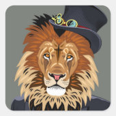 Classy Lion Vierkante Sticker (Voorkant)