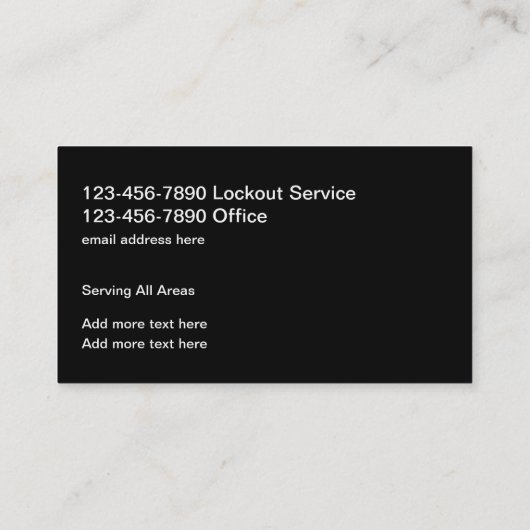 Classy Locksmith New Modern Visitekaartje (Achterkant)