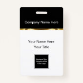 Classy Logo Business Name Badges (Achterkant)