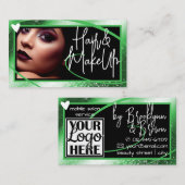 Classy Logo Photo Stijlvol Groen Lijst Heart Luxe Visitekaartje (Voorkant / Achterkant)