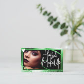 Classy Logo Photo Stijlvol Groen Lijst Heart Luxe Visitekaartje (Staand voorkant)