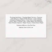 Classy Loodgieter Service Visitekaartjes Design (Achterkant)