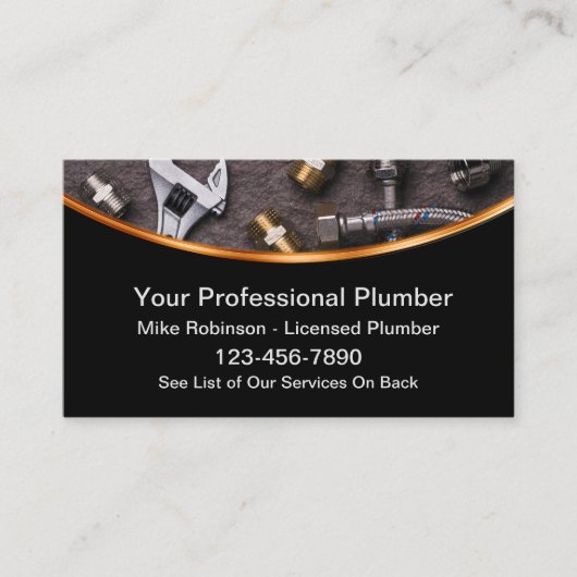 Classy Loodgieter Service Visitekaartjes Design (Voorkant)