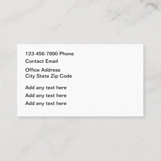 Classy Loodgieter Visitekaartjes Sjabloon (Achterkant)