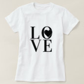 Classy LOVE logo design met zwarte tekst en hart T-shirt (Design voorkant)