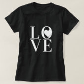 Classy LOVE logo ontwerp met witte tekst en hart T-shirt (Design voorkant)