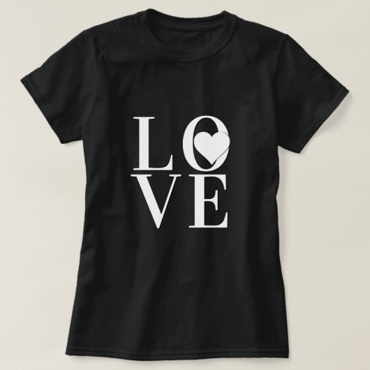 Classy LOVE logo ontwerp met witte tekst en hart T-shirt (Design voorkant)