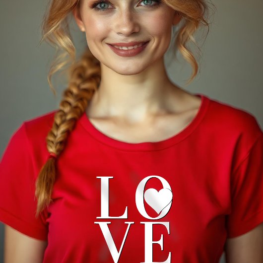 Classy LOVE logo ontwerp met witte tekst en hart T-shirt