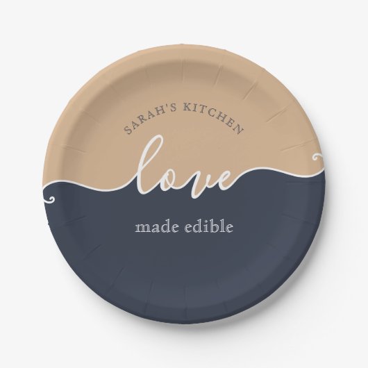 Classy Love maakte Eetable Script Papieren Bordje (Voorkant)