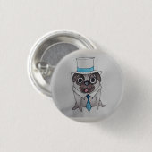 Classy Lug the Pug Badge Ronde Button 3,2 Cm (Voorkant /achterkant)