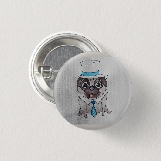 Classy Lug the Pug Badge Ronde Button 3,2 Cm (Voorkant /achterkant)