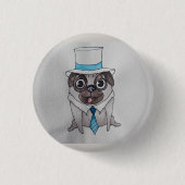 Classy Lug the Pug Badge Ronde Button 3,2 Cm (Voorkant)