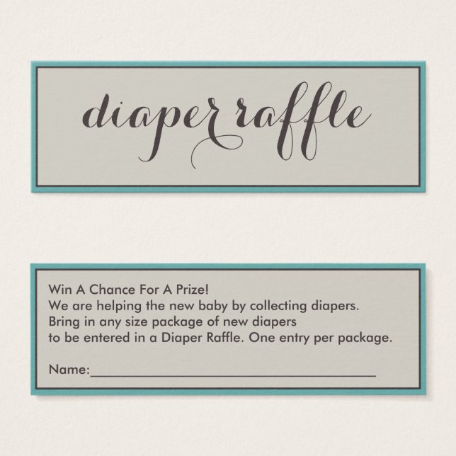 Classy Luier Raffle Tickets Mini Visitekaartjes (Voorkant /achterkant)