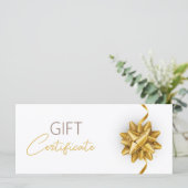 Classy Luminous Gold Round Bow Elegant White Gift (Staand voorkant)