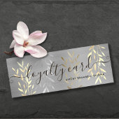 Classy Lux Faux Gold & Silver Leaves Salon Punch Klantenkaartje