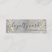Classy Lux Faux Gold & Silver Leaves Salon Punch Klantenkaartje (Voorkant)