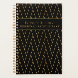 Classy Luxe Abstract Zwart Goud Professioneel Planner