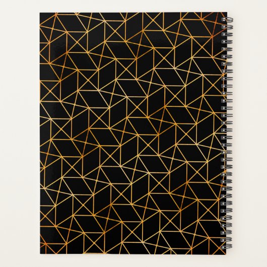 Classy Luxe Abstract Zwart Goud Professioneel Planner (Achterkant)