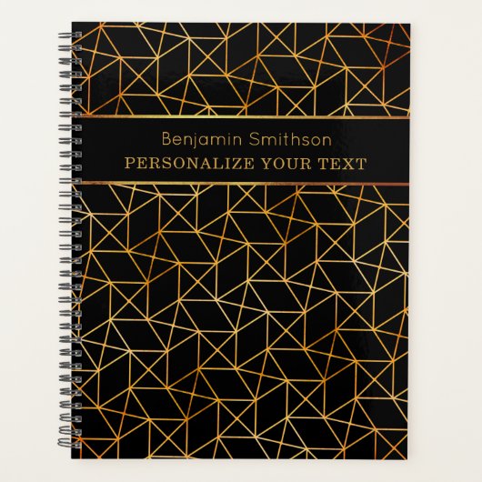 Classy Luxe Abstract Zwart Goud Professioneel Planner (Voorkant)