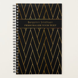 Classy Luxe Abstract Zwart Goud Professioneel Planner