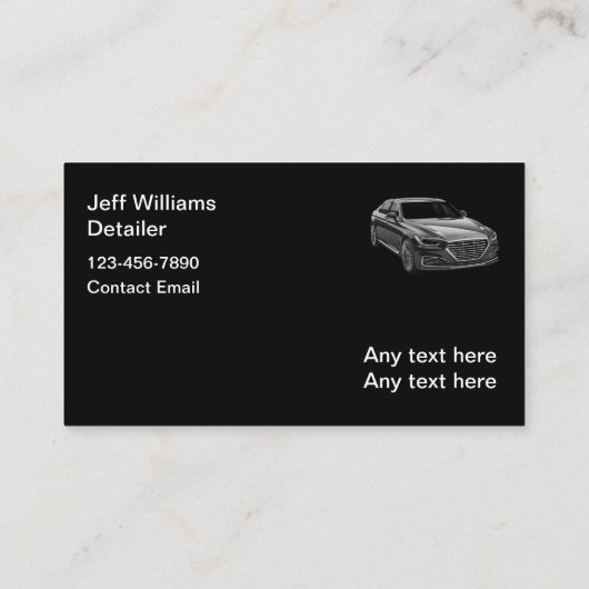 Classy luxe auto detaillering visitekaartje (Achterkant)