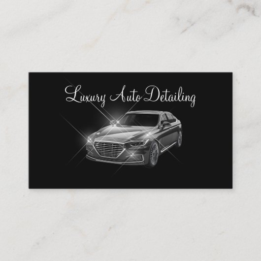 Classy luxe auto detaillering visitekaartje (Voorkant)