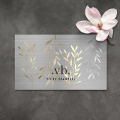 Classy Luxe Goud & Zilveren bladeren Monogram Salo Visitekaartje