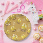 Classy luxe gouden paaseieren papieren bordje (Feest)