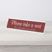 Classy, Luxurieus "Alsjeblieft, ga zitten" Bureau Naambordje (Voorkant)