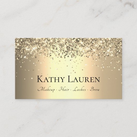Classy Luxurous Light Gold Glitter  Visitekaartje (Voorkant)