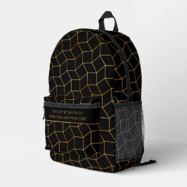 Classy Luxury Abstract Black Gold Professional Bedrukte Rugzak