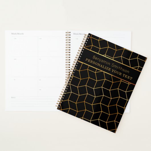 Classy Luxury Abstract Black Gold Professional Planner (Display)