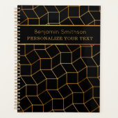 Classy Luxury Abstract Black Gold Professional Planner (Voorkant)