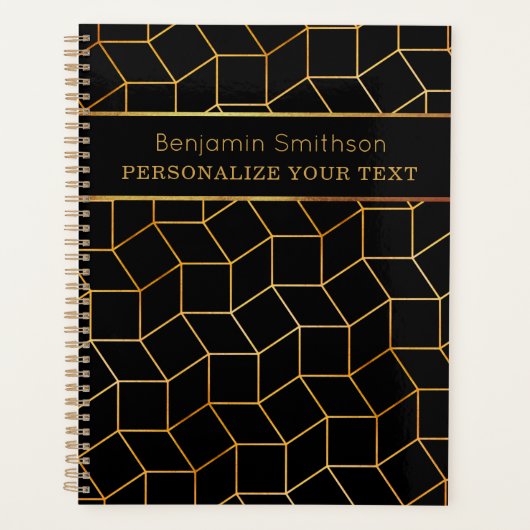Classy Luxury Abstract Black Gold Professional Planner (Voorkant)