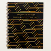 Classy Luxury Abstract Black Gold Professional Planner (Voorkant)