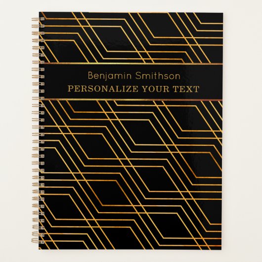 Classy Luxury Abstract Black Gold Professional Planner (Voorkant)