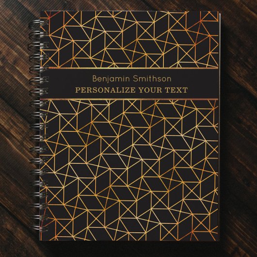 Classy Luxury Abstract Black Gold Professional Planner