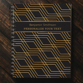 Classy Luxury Abstract Black Gold Professional Planner