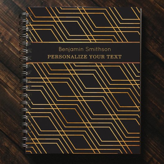 Classy Luxury Abstract Black Gold Professional Planner