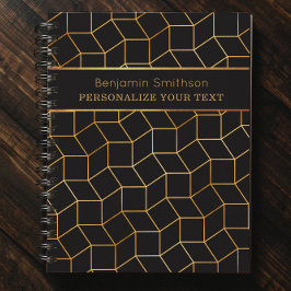 Classy Luxury Abstract Black Gold Professional Planner