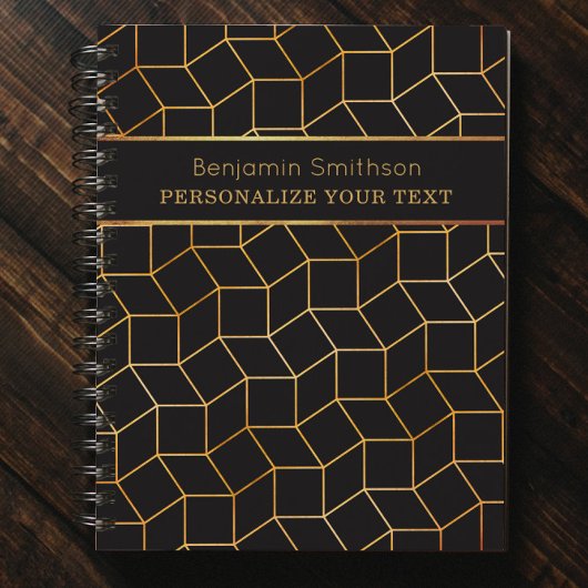 Classy Luxury Abstract Black Gold Professional Planner