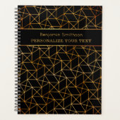 Classy Luxury Abstract Black Gold Professional Planner (Voorkant)