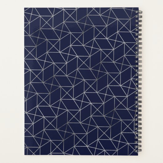 Classy Luxury Abstracte marine Blue Grey Professio Planner (Achterkant)