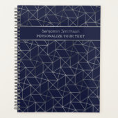 Classy Luxury Abstracte marine Blue Grey Professio Planner (Voorkant)