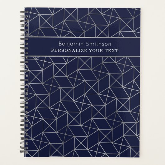 Classy Luxury Abstracte marine Blue Grey Professio Planner (Voorkant)